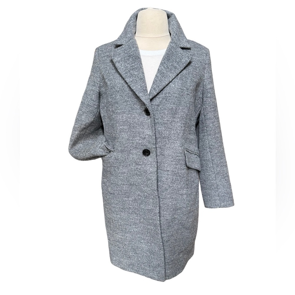 Sam Edelman Womens Grey Wool Blend Medium Length Winter Coat Size XL